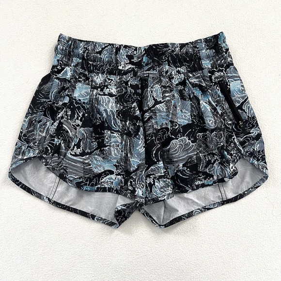 lululemon athletica Pants - Lululemon Tracker Short V 4" Eternal Wave Starlight Blue Black Print Elastic 8